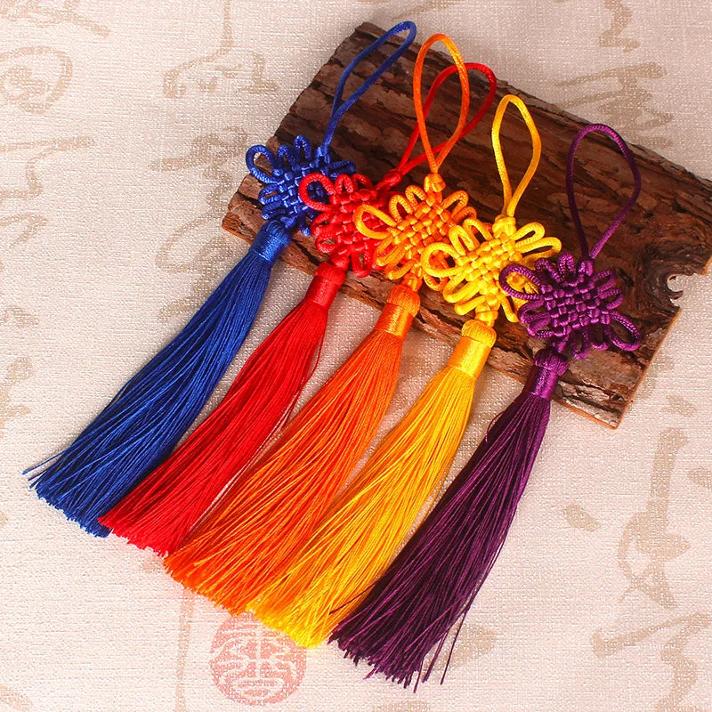 2pcs/lot Chinese Knot Tassel Silk Fringe Bangs Flower Tassel Trim Decorative Garment for Curtains Home Decoration Accessories