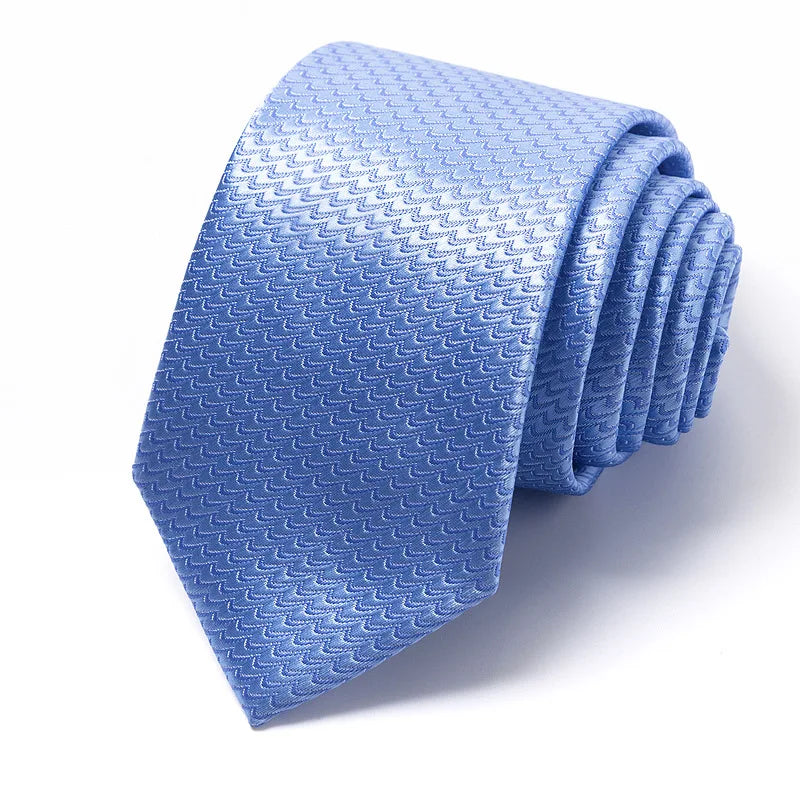 High-quality Wedding Ties For Men Fashion New Style Blue Strip Print Neckties Daily Office Apparel Accessories Gift For Man