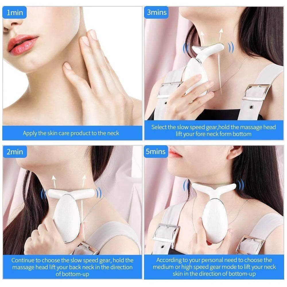 3 In 1 Face Massager Neck Facial Eye Massage Introducer Microcurrent Skin Rejuvenation Anti Aging Beauty Device Beauty Tools