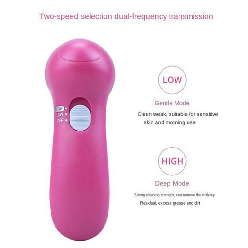 5-In-1 Face Massager Facial Cleanser Pore Cleanser Deep Cleansing Pore Cleansing Portable Electric Rotating Beauty Instrument