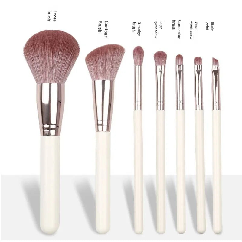 7PCS Cosmetic Brushes High Quality Makeup Brushes Set with Blush Powder Eyeshadow Eyebrow Foundation Beauty Makeup Tool