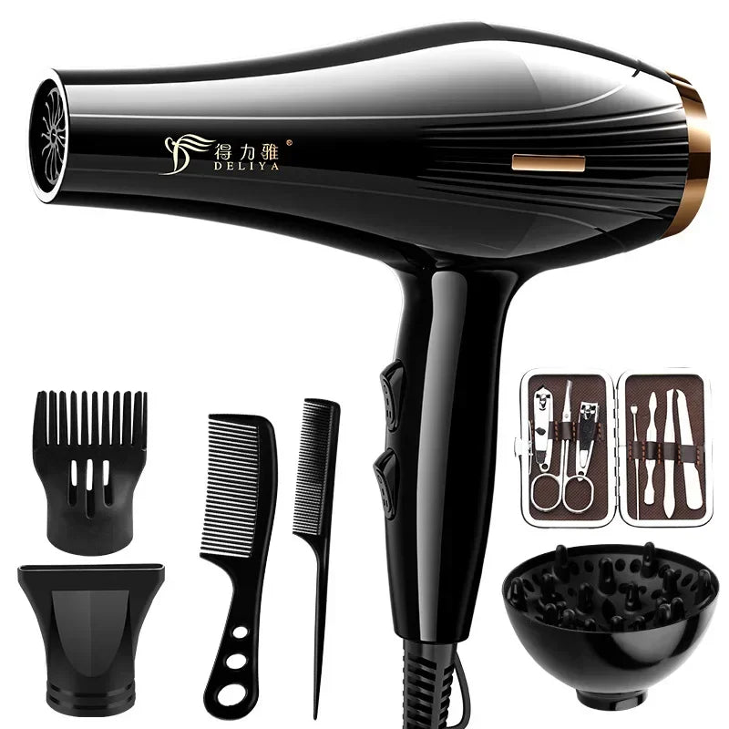 Hair Dryer 2200W Professional Powerful Hair Dryer Fast Heating Hot And Cold Adjustment Ionic Air Blow Dryer with Air Collecting