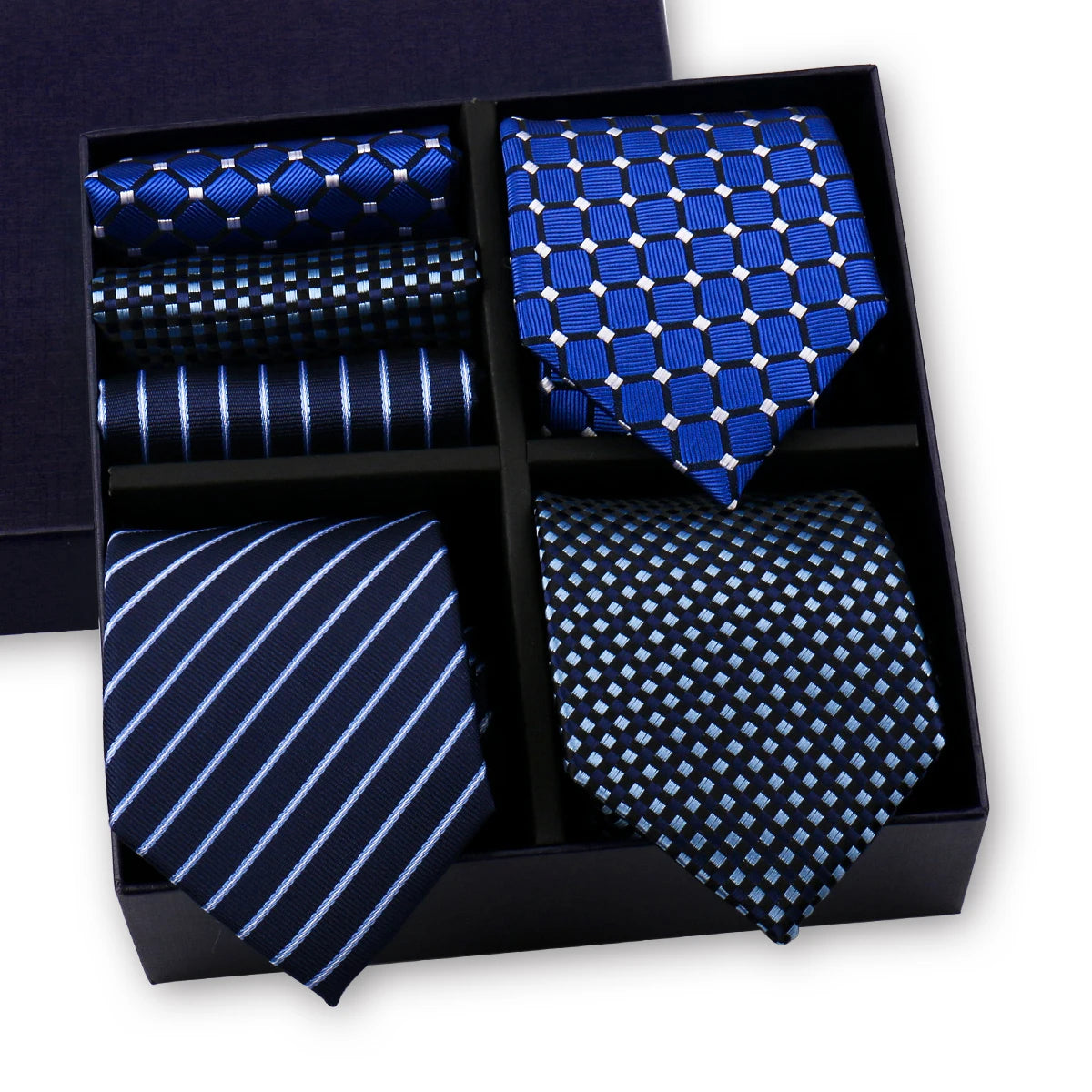 Luxury Men's Tie 3 Sets In Gift Box Paisley Striped Necktie Handkerchief For Men Gravata Wedding Formal Clothing Accessories