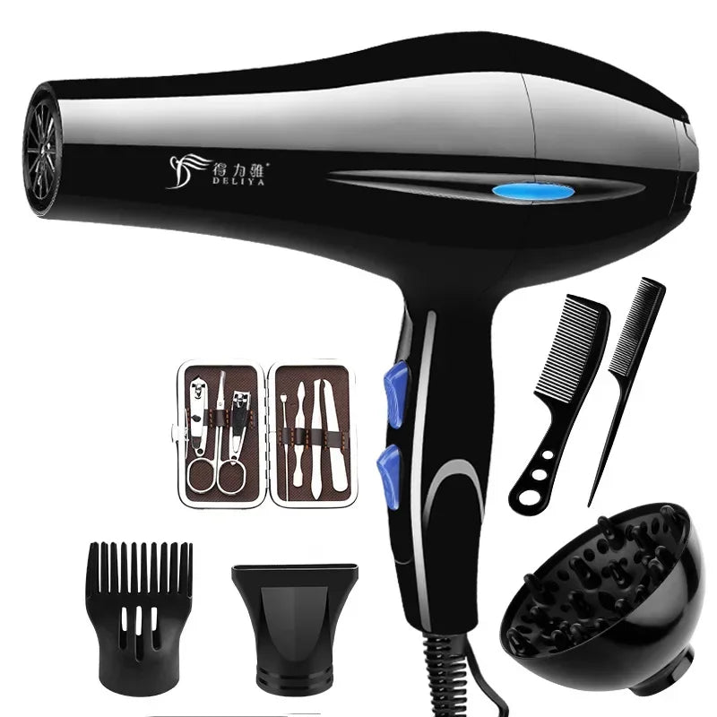 Hair Dryer 2200W Professional Powerful Hair Dryer Fast Heating Hot And Cold Adjustment Ionic Air Blow Dryer with Air Collecting