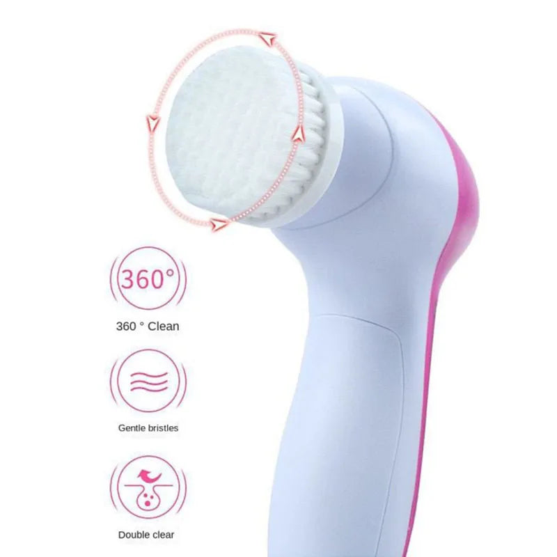 5-In-1 Face Massager Facial Cleanser Pore Cleanser Deep Cleansing Pore Cleansing Portable Electric Rotating Beauty Instrument